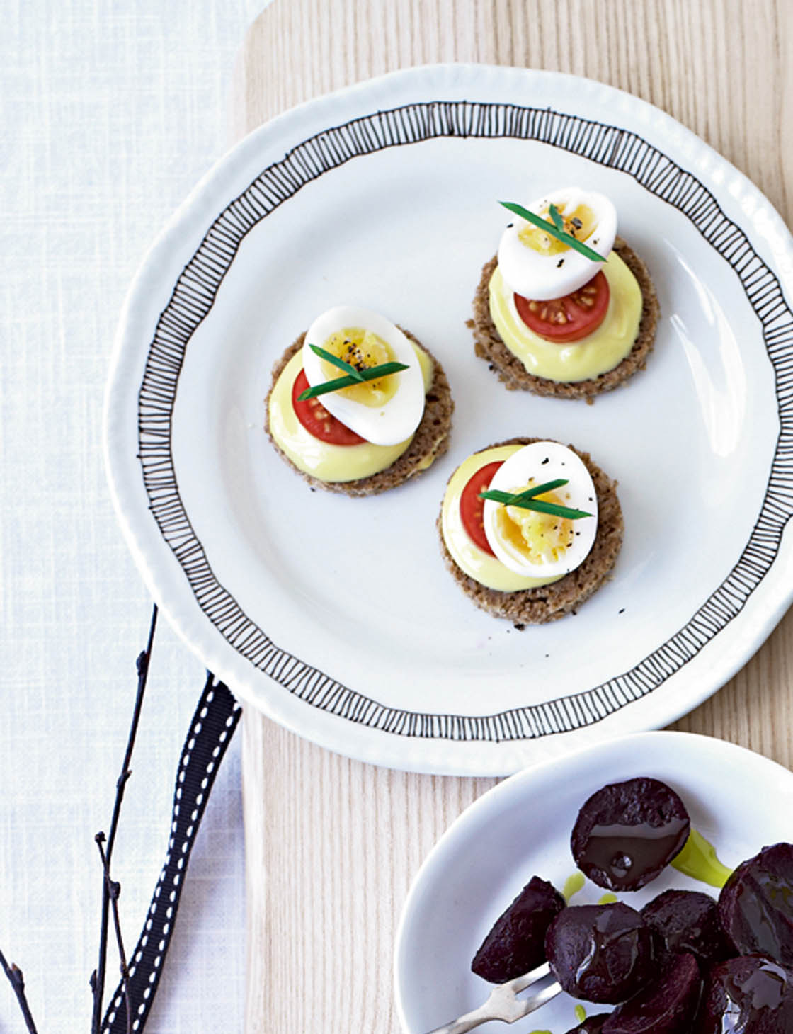 Quails’ eggs on rye Sainsbury`s Magazine